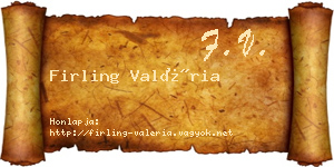Firling Valéria névjegykártya